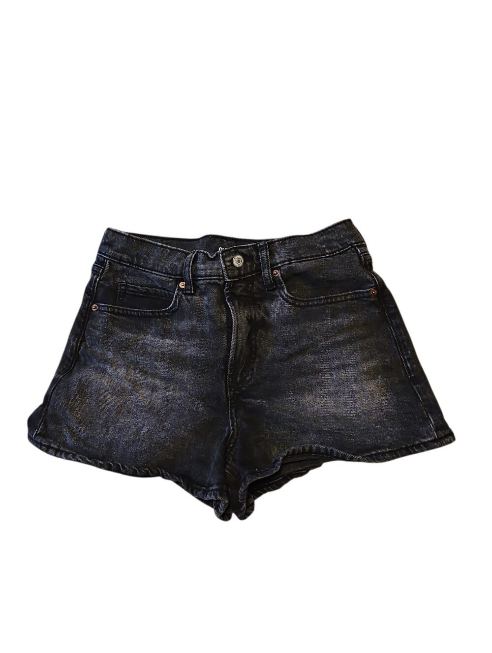 Sky HI Aline High-Waist Black Denim Women’s Shorts Old Navy Size 8